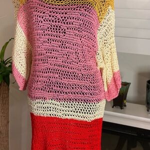 Colorful Crochet Midi Dress- Handmade!